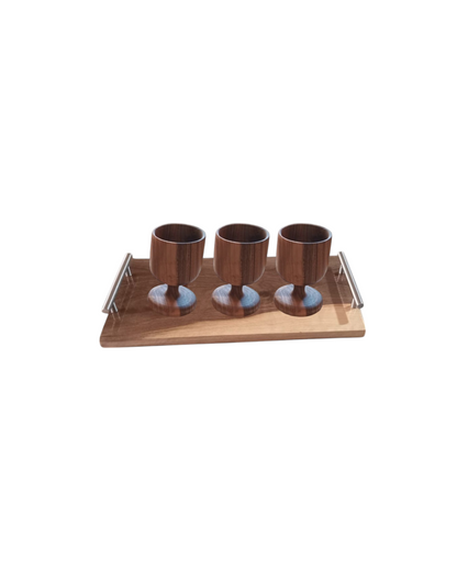 Ensemble  Plateaux Bois Noyer